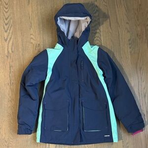 Lands' End Navy and Light Blue Kids Winter Coat